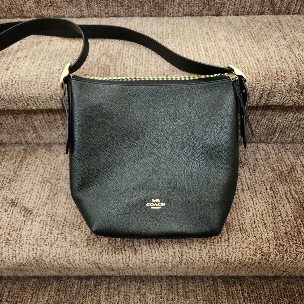 Coach Val Duffle Black Leather Crossbody Gem